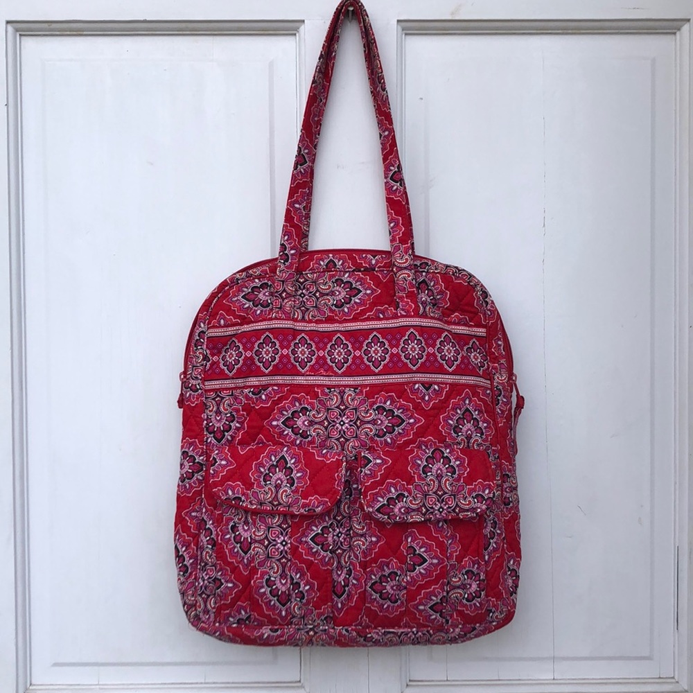 Vera Bradley // Frankly Scarlet Tall Zipped Tote Bag